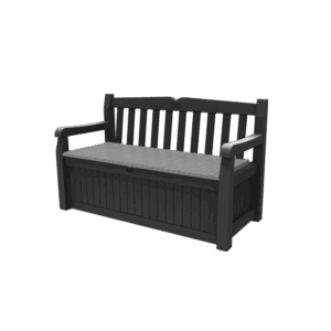 Keter Eden 265L Plastic Storage Bench – Dark Grey
